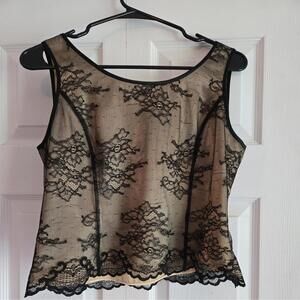 Vtg Kasper Lace Sleeveless Top 10p